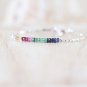 Multi Sapphire, Emerald & Ruby Rondelle 3-4mm Faceted beads adjustable stacking bracelet
