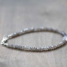 Mystic Labradorite & Moonstone Rondelle 3.5mm Faceted beads adjustable stacking bracelet