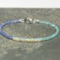 Tanzanite, Apatite & Welo Opal Rondelle 3-4mm Faceted beads adjustable stacking bracelet
