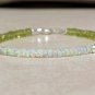 Ethiopian Opal & Peridot Rondelle 3mm Faceted & Smooth beads adjustable stacking bracelet
