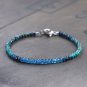 Neon Blue Apatite & Chrysocolla Rondelle 3.5mm Faceted beads adjustable stacking bracelet