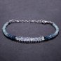 Aquamarine & Rainbow Moonstone Rondelle 3-3.5mm Faceted beads adjustable stacking bracelet