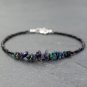 Black Ethiopian Opal & Spinel Nugget Chips 2-5mm Smooth beads adjustable stacking bracelet