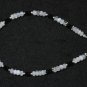 Black Onyx & Rainbow Moonstone Rondelle 3-3.5mm Faceted beads adjustable stacking bracelet
