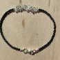 Hematite & Herkimer Diamond Round & Fancy 2-6mm Faceted beads adjustable stacking bracelet
