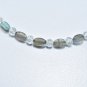Labradorite & Clear Quartz Round & Oval 3-5x4mm Faceted beads adjustable stacking bracelet