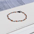 Labradorite & Carnelian Round & Rondelle 2-2.5mm Faceted beads adjustable stacking bracelet