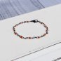 Labradorite & Carnelian Round & Rondelle 2-2.5mm Faceted beads adjustable stacking bracelet