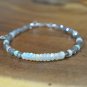 Labradorite & Ethiopian Welo Opal Rondelle 3-4mm Faceted beads adjustable stacking bracelet