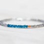 Labradorite, Apatite & Orange Sapphire Round 3mm Faceted beads adjustable stacking bracelet
