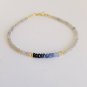 Labradorite & Ombre Blue Sapphire Rondelle 2-3mm Faceted beads adjustable stacking bracelet