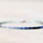 Moss Aquamarine & Blue Sapphire Rondelle 2.5-3mm Faceted beads adjustable stacking bracelet