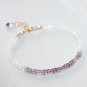 Rainbow Moonstone & Pink Spinel Rondelle 3.5-4mm Faceted beads adjustable stacking bracelet