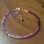 Sapphire, Amethyst, Garnet & Ruby Rondelle 3.5mm Faceted beads adjustable stacking bracelet