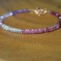 Sapphire, Amethyst, Garnet & Ruby Rondelle 3.5mm Faceted beads adjustable stacking bracelet