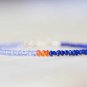 Tanzanite, Lapis Lazuli & Carnelian Rondelle 3mm Faceted beads adjustable stacking bracelet