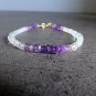 Amethyst, Labradorite & Aquamarine Rondelle 3-4mm Faceted beads adjustable stacking bracelet