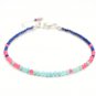 Chalcedony, Amazonite & Lapis Lazuli Rondelle 3mm Faceted beads adjustable stacking bracelet