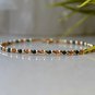 Hessonite Garnet, Black Spinel & Pyrite Round 2mm Faceted beads adjustable stacking bracelet