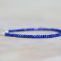 Lapis Lazuli & Neon Blue Apatite Rondelle 3-3.5mm Faceted beads adjustable stacking bracelet