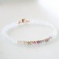 Rainbow Moonstone & Multi Spinel Rondelle 3.5-4mm Faceted beads adjustable stacking bracelet