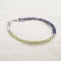 Iolite & Peridot Round & Rondelle 2.5-3mm Smooth & Faceted beads adjustable stacking bracelet