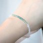 Rainbow Moonstone & Green Tourmaline Rondelle 3-4mm Faceted beads adjustable stacking bracelet