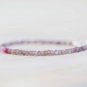 Chocolate Moonstone & Pink Sapphire Rondelle 3-3.5mm Faceted beads adjustable stacking bracelet
