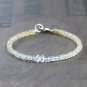 Citrine Crystal With Herkimer Diamond Rondelle 3-4mm Faceted beads adjustable stacking bracelet