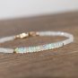 Ethiopian Opal & Moonstone Rondelle 3-3.5mm Faceted & Smooth beads adjustable stacking bracelet