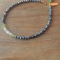 Green Amethyst, Peridot & Snowflake Obsidian Mix 3-3.5mm Mix beads adjustable stacking bracelet