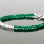 Green Onyx & Herkimer Diamond Rondelle & Fancy 3-5mm Faceted beads adjustable stacking bracelet