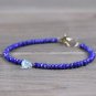 Lapis Lazuli With Aquamarine Rondelle & Drop 3.5-8mm Faceted beads adjustable stacking bracelet