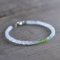 Rainbow Moonstone, Prehnite & Peridot Rondelle 3.5mm Faceted beads adjustable stacking bracelet