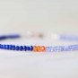 Tanzanite, Lapis Lazuli & Carnelian Rondelle 2.5-3mm Faceted beads adjustable stacking bracelet