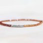 Hessonite Garnet & Labradorite Round & Rondelle 2-3mm Faceted beads adjustable stacking bracelet