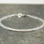 Freshwater Pearl & Moonstone Rondelle 3-3.5mm Smooth & Faceted beads adjustable stacking bracelet