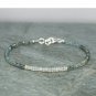 Moss Aquamarine & Ethiopian Opal Rondelle 3mm Smooth & Faceted beads adjustable stacking bracelet
