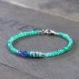 Green Onyx, Kyanite & Turquoise Rondelle 3-5mm Faceted & Smooth beads adjustable stacking bracelet