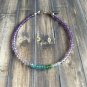 Amethyst, Chrome Diopside, Opal & Apatite Rondelle 3-4mm Faceted beads adjustable stacking bracelet