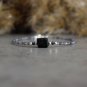 Black Tourmaline, Iolite, Sapphire & Hematite Tumble 6x8mm Rough beads adjustable stacking bracelet