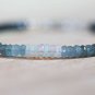 Moss Aquamarine & Ethiopian Welo Opal Rondelle 3.5-4.5mm Faceted beads adjustable stacking bracelet
