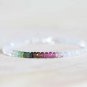 Rainbow Moonstone & Watermelon Tourmaline Rondelle 3-4mm Faceted beads adjustable stacking bracelet