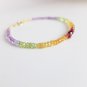 Yellow Sapphire, Peridot, Ruby & Amethyst Rondelle 3-4mm Faceted beads adjustable stacking bracelet