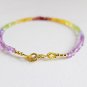 Yellow Sapphire, Peridot, Ruby & Amethyst Rondelle 3-4mm Faceted beads adjustable stacking bracelet
