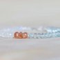 Aquamarine, Rainbow Moonstone & Sunstone Rondelle 4-4.5mm Faceted beads adjustable stacking bracelet