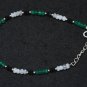 Green Onyx, Black Onyx & Rainbow Moonstone Rondelle 2-3mm Faceted beads adjustable stacking bracelet