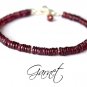 Garnet Tyre 4mm Smooth beads adjustable stacking bracelet | STK-2944