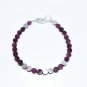 Garnet Coin 5mm Smooth beads adjustable stacking bracelet | STK-3061