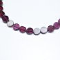 Garnet Coin 5mm Smooth beads adjustable stacking bracelet | STK-3061